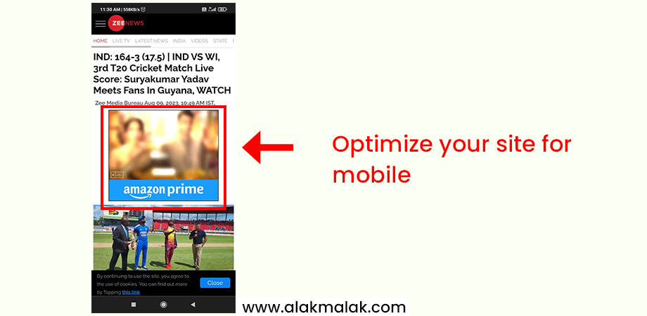 Optimize website for mobile for AdSense.