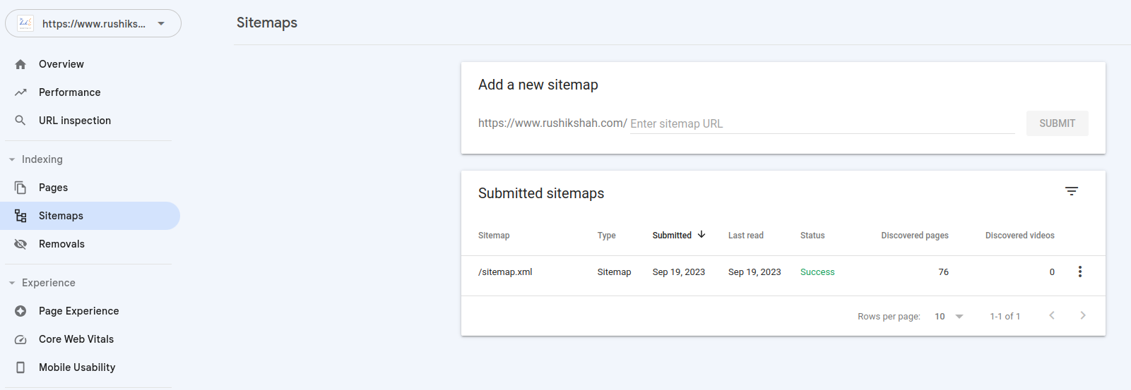 Sitemap Search Console