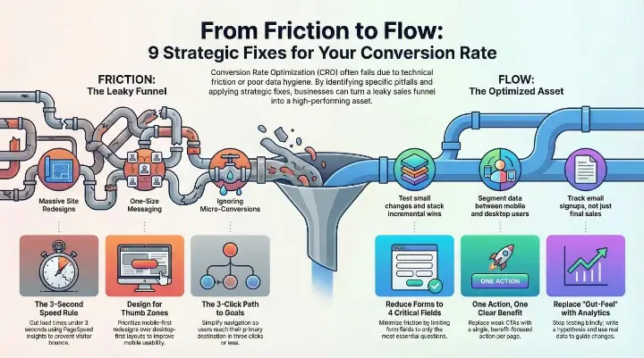 Conversion Rate Optimization Strategies to solve common CRO mistakes