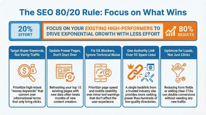 The SEO 80/20 Rule in SEO Strategies